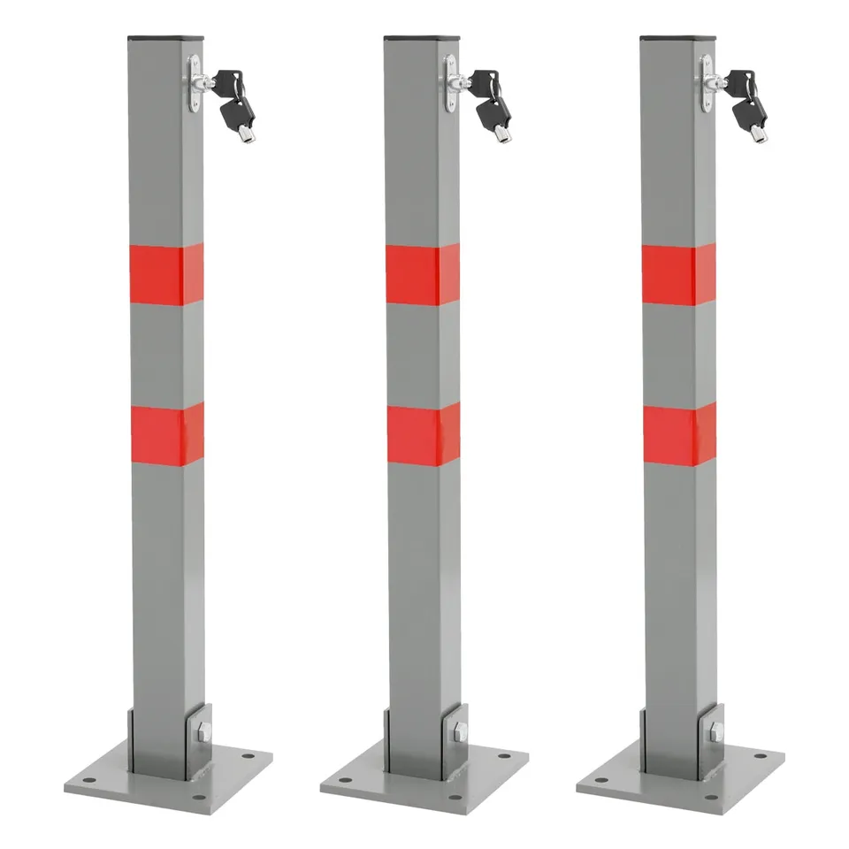 ECD Germany Bauen barrière parking acier 70 cm lot de 3