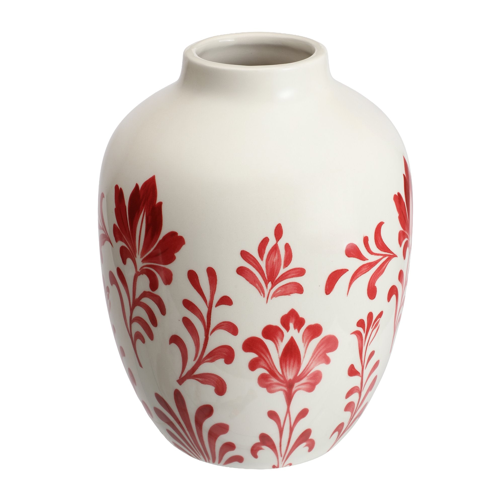 Déclic Home vase en céramique rouge 15 x 15 x 19,5 cm