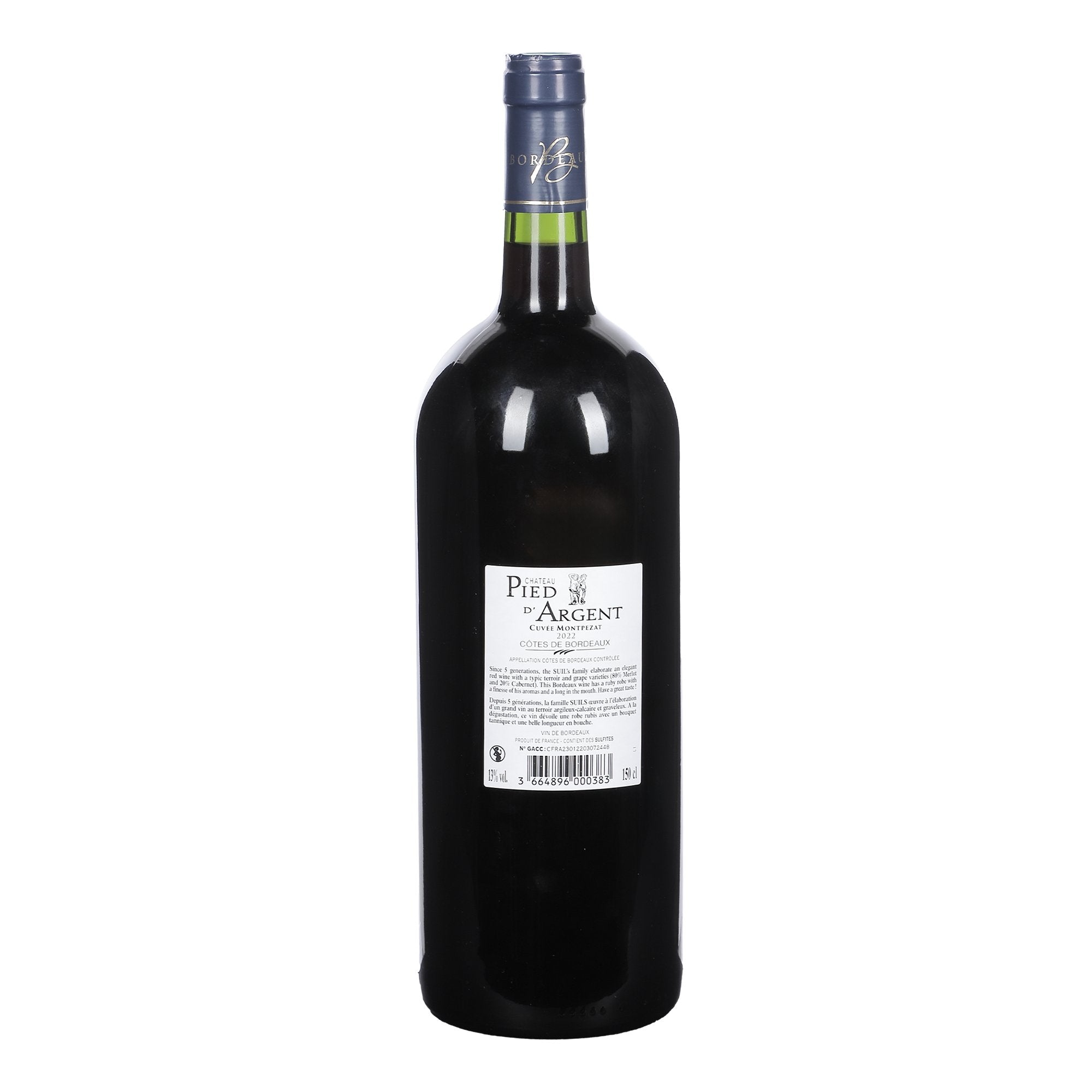Château Pied d'Argent Côtes de Bordeaux vin rouge 2022