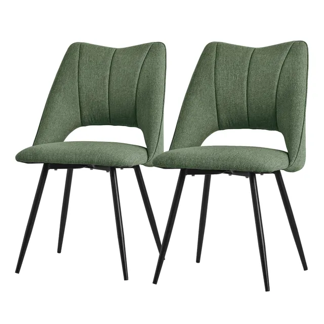 ECD Germany ML-Design chaise rembourrée verte lot de 2