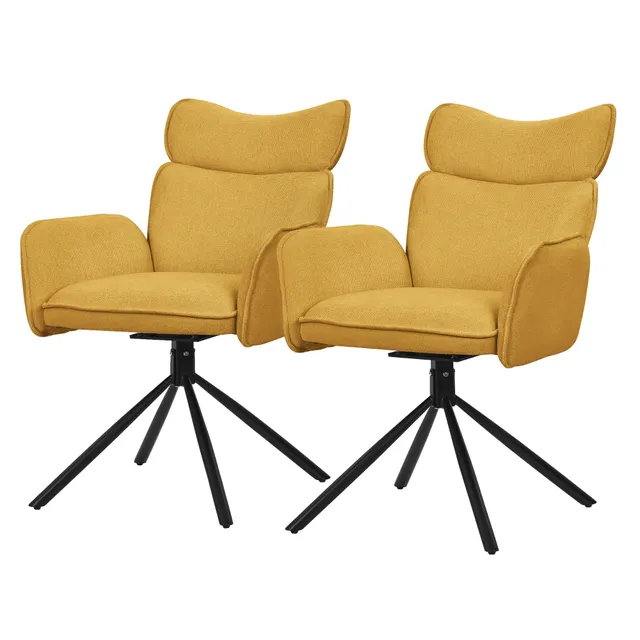 ECD Germany Möbel chaise pivotante moutarde lot 2 tissu