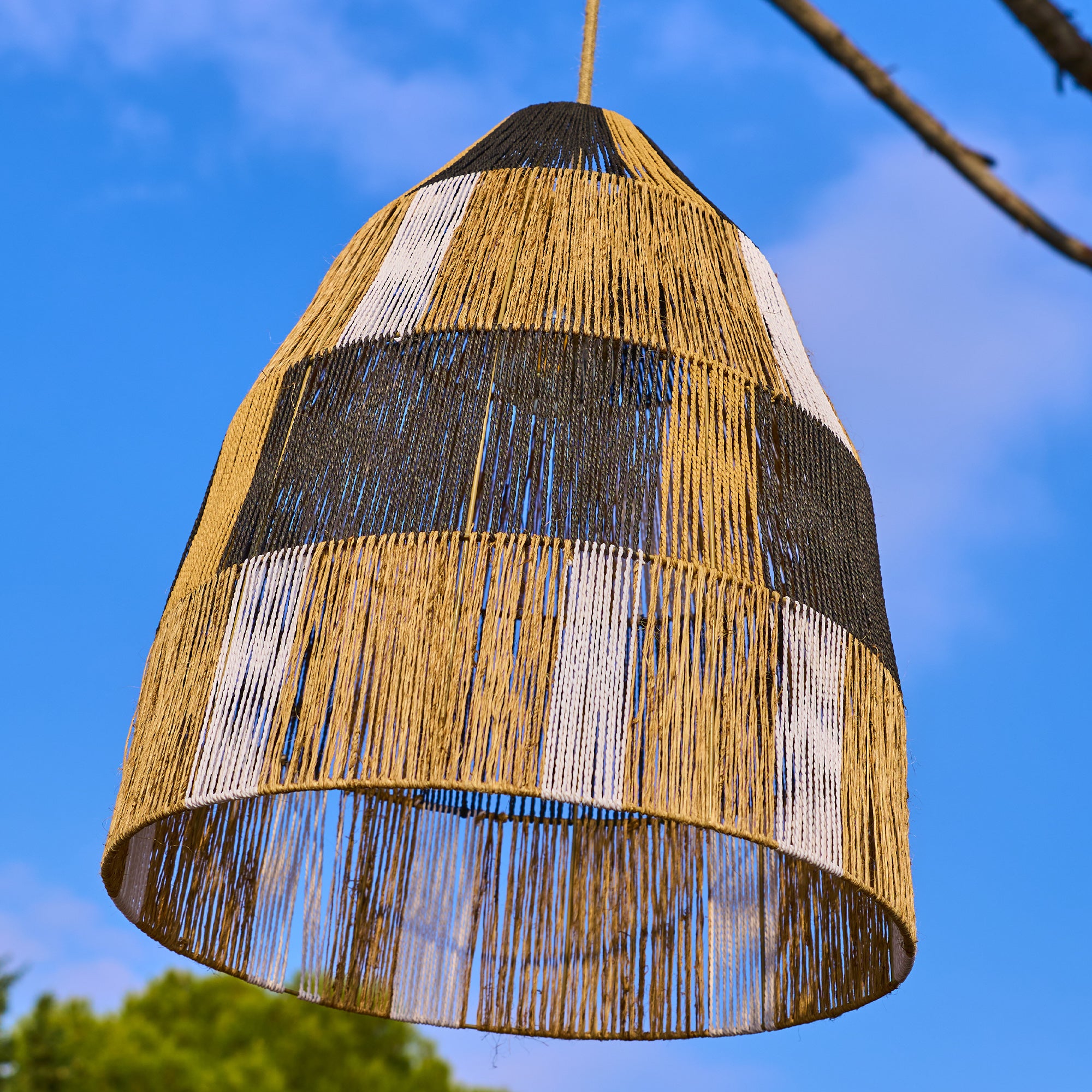 Red Deco Zahara Solar suspension corde 50cm blanc chaud hybride