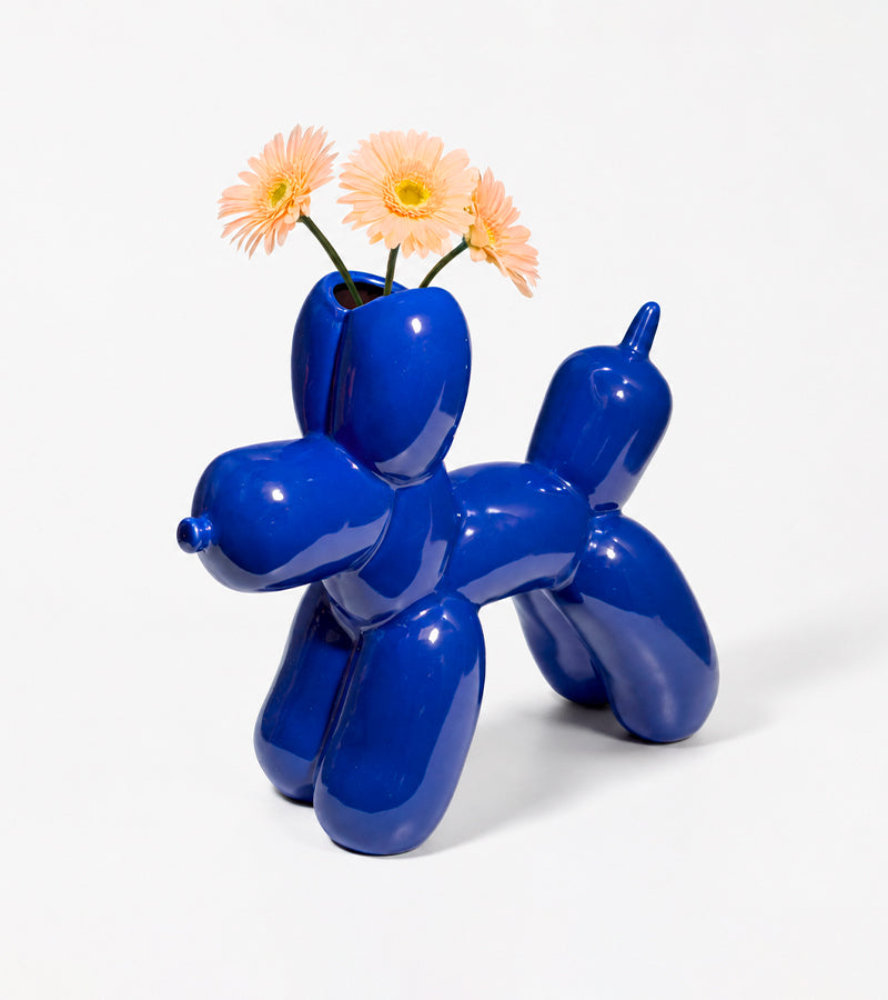 L'avant gardiste Bobby vase décoratif bleu sculpture