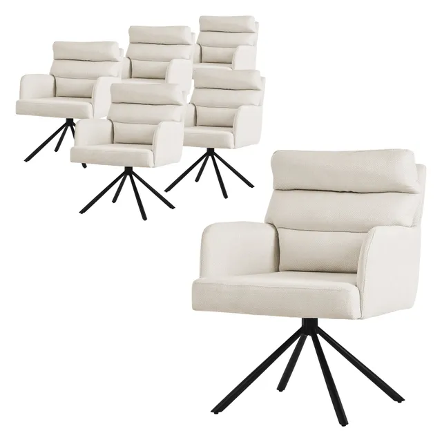 ECD Germany chaise salle à manger beige pivotante lot 6