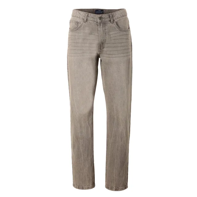 Stokomani Mode jean droit gris homme coupe droite
