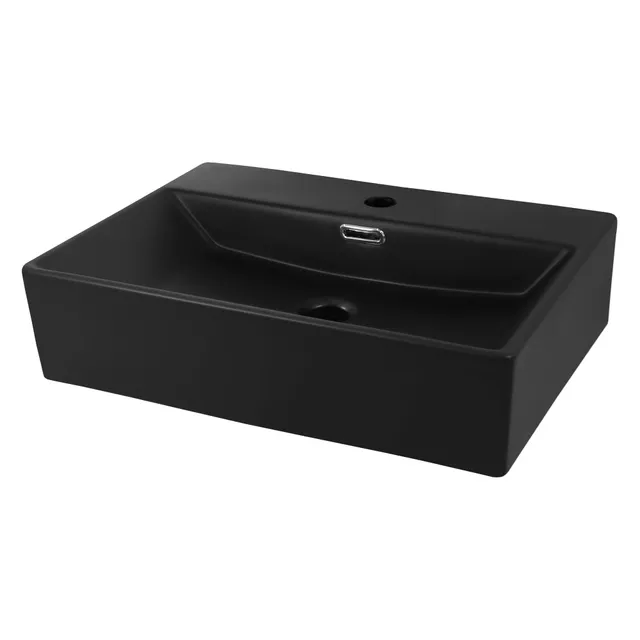 LuxeBath lavabo rectangulaire noir 51,5x36 cm céramique