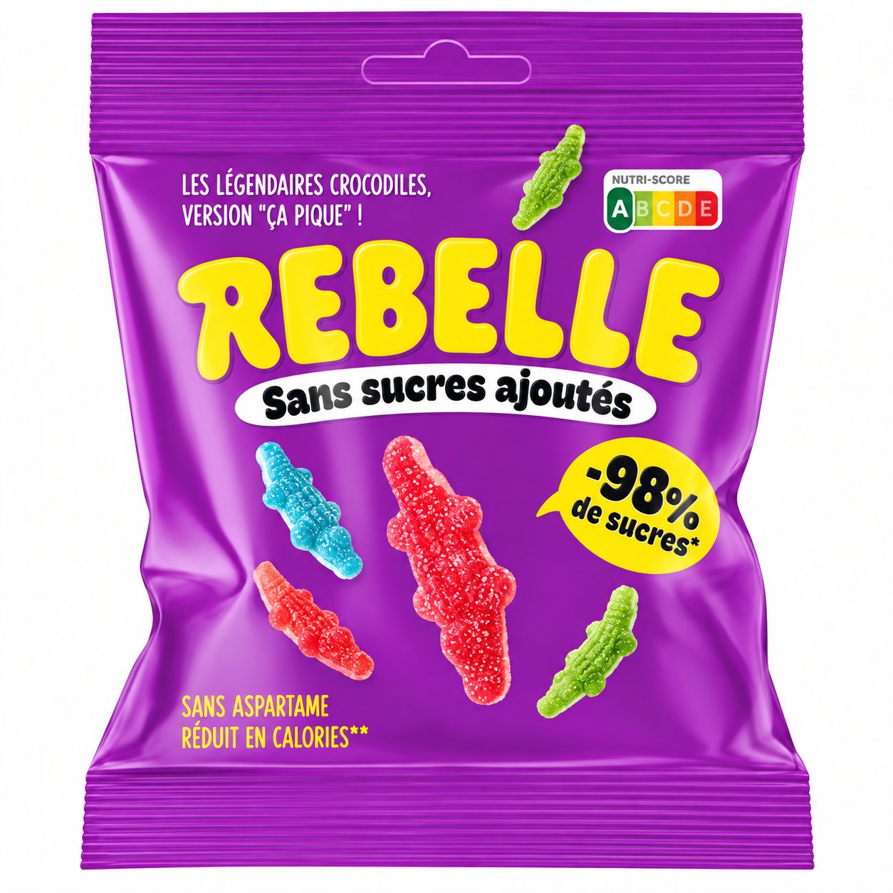 Rebelle crocodiles acidulés bonbon sachet