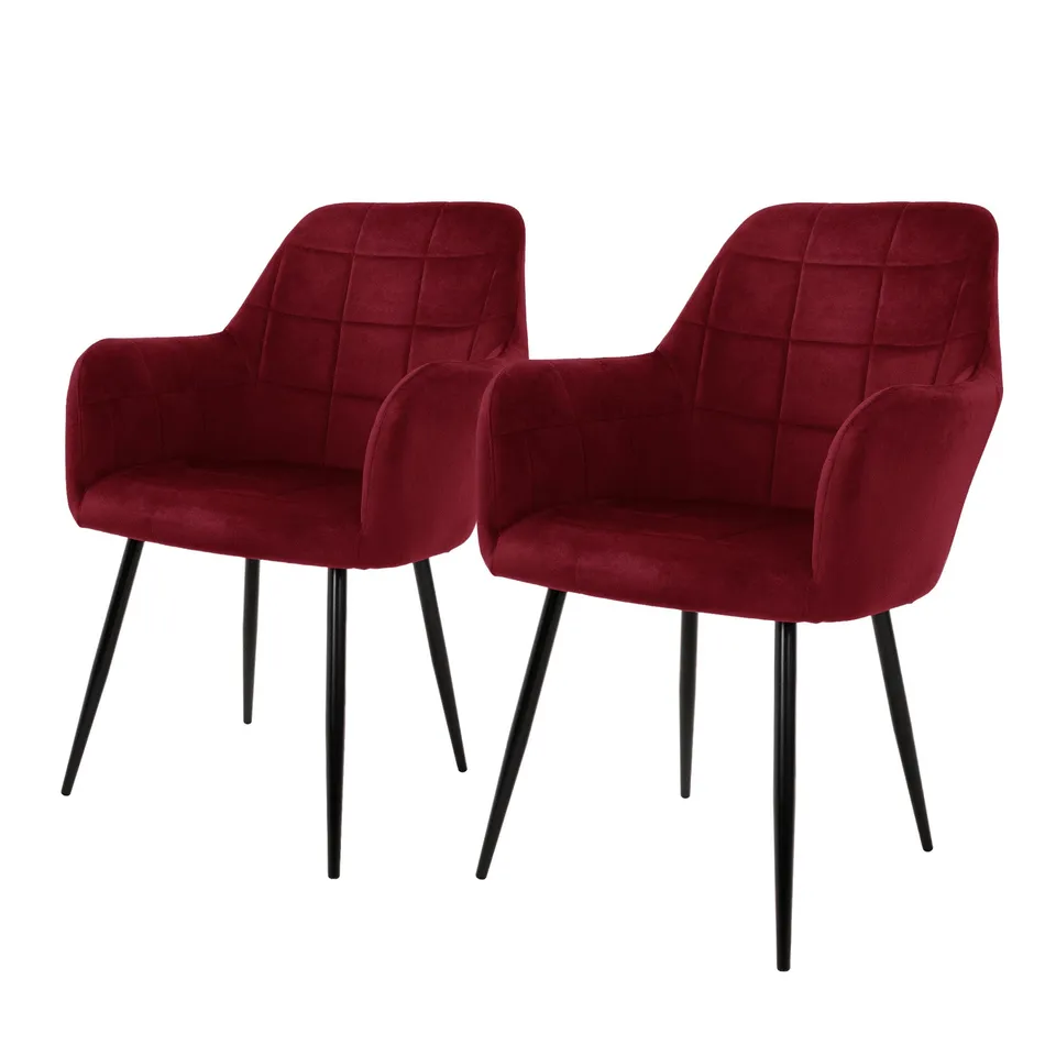 ECD Germany Möbel chaise salle à manger bordeaux lot 2 velours