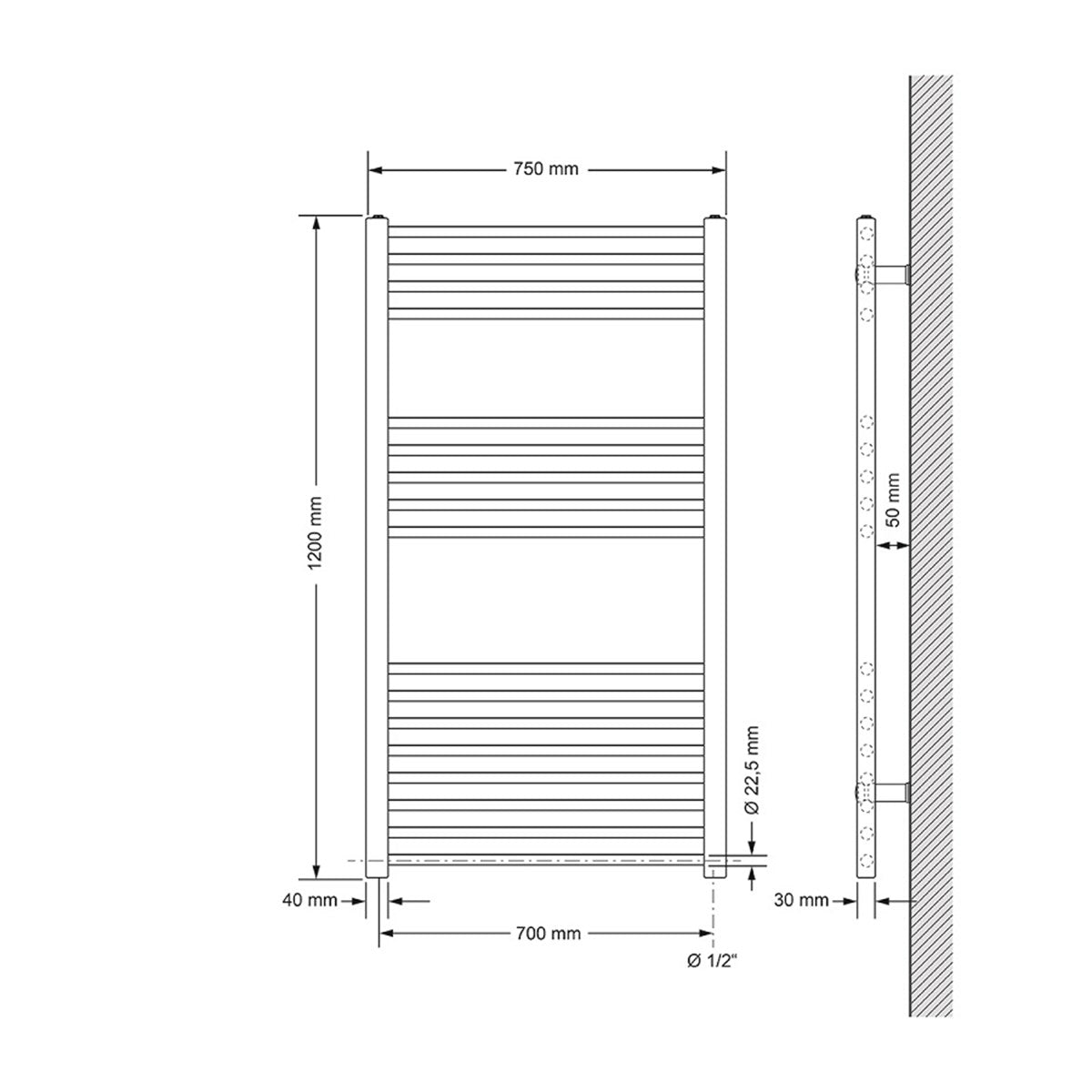 ECD Germany Heizungen radiateur bain électrique 1200W anthracite