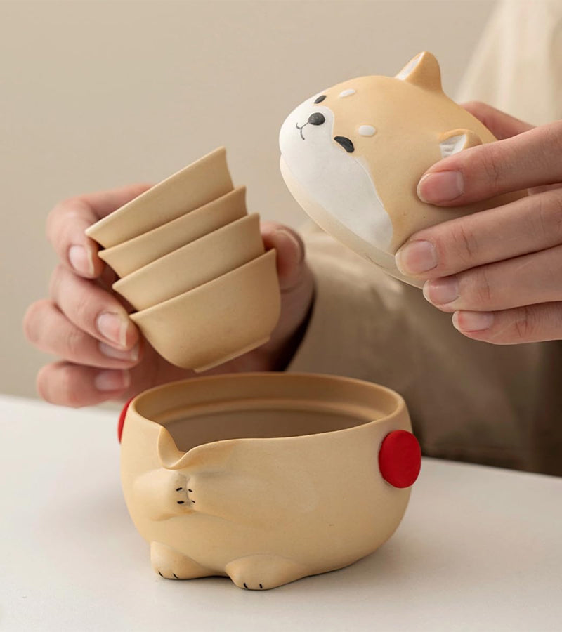 L'avant gardiste Shiba service à thé tasses chien mignon