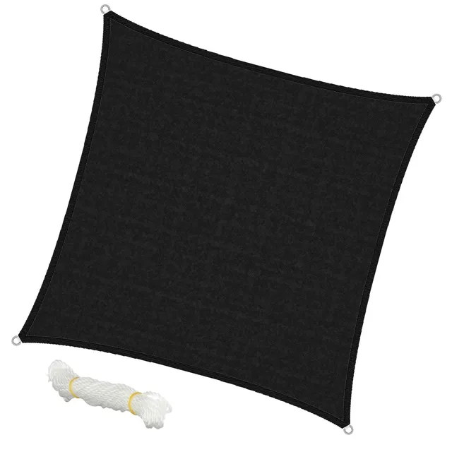 ECD Germany Garten voile d'ombrage 3,6x3,6 m anthracite HDPE