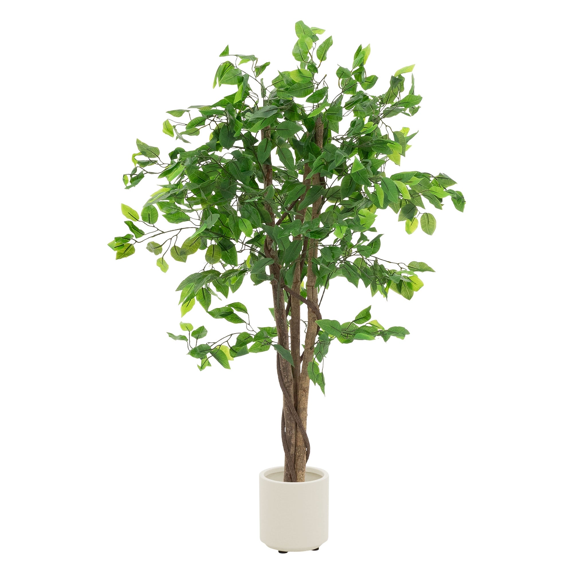 ML-Design Ficus artificiel 120 cm pot feuillage dense