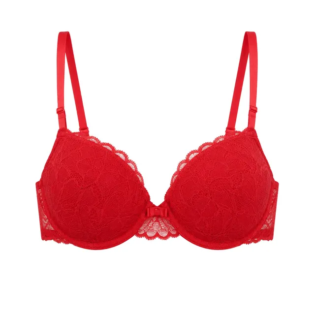 Soutien-gorge micro dentelle rouge confort quotidien