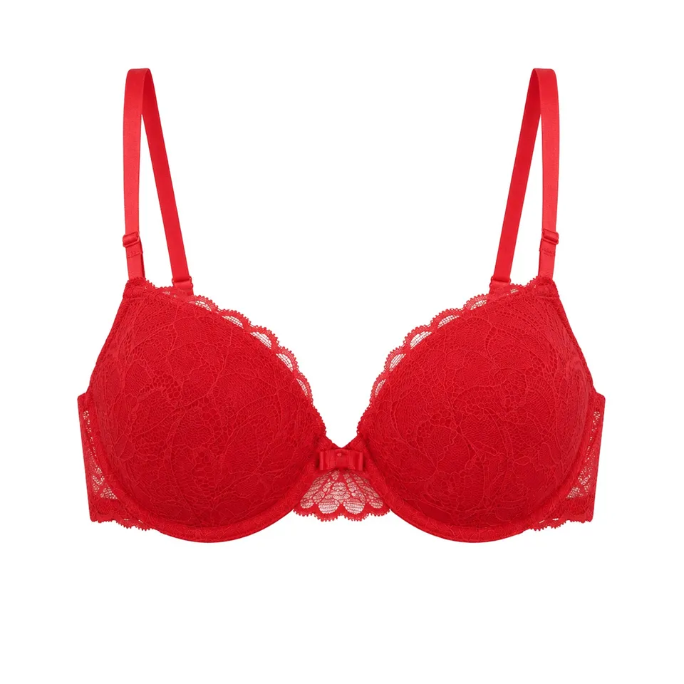 Soutien-gorge micro dentelle rouge confort quotidien
