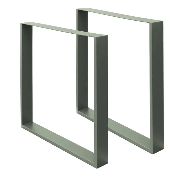 ECD Germany Möbel pied table acier gris U 60x72 cm lot 2 200 kg