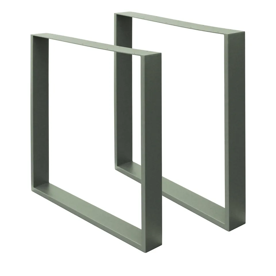 ECD Germany Möbel pied table acier gris U 60x72 cm lot 2 200 kg