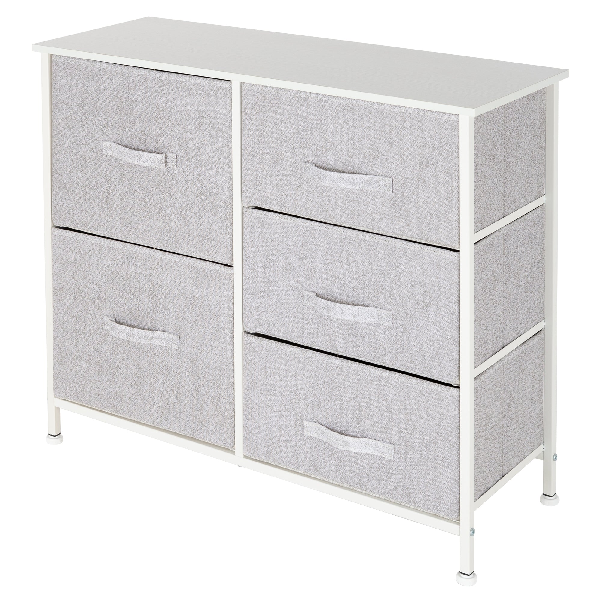 ECD Germany ML-Design commode 5 tiroirs blanc 80 cm