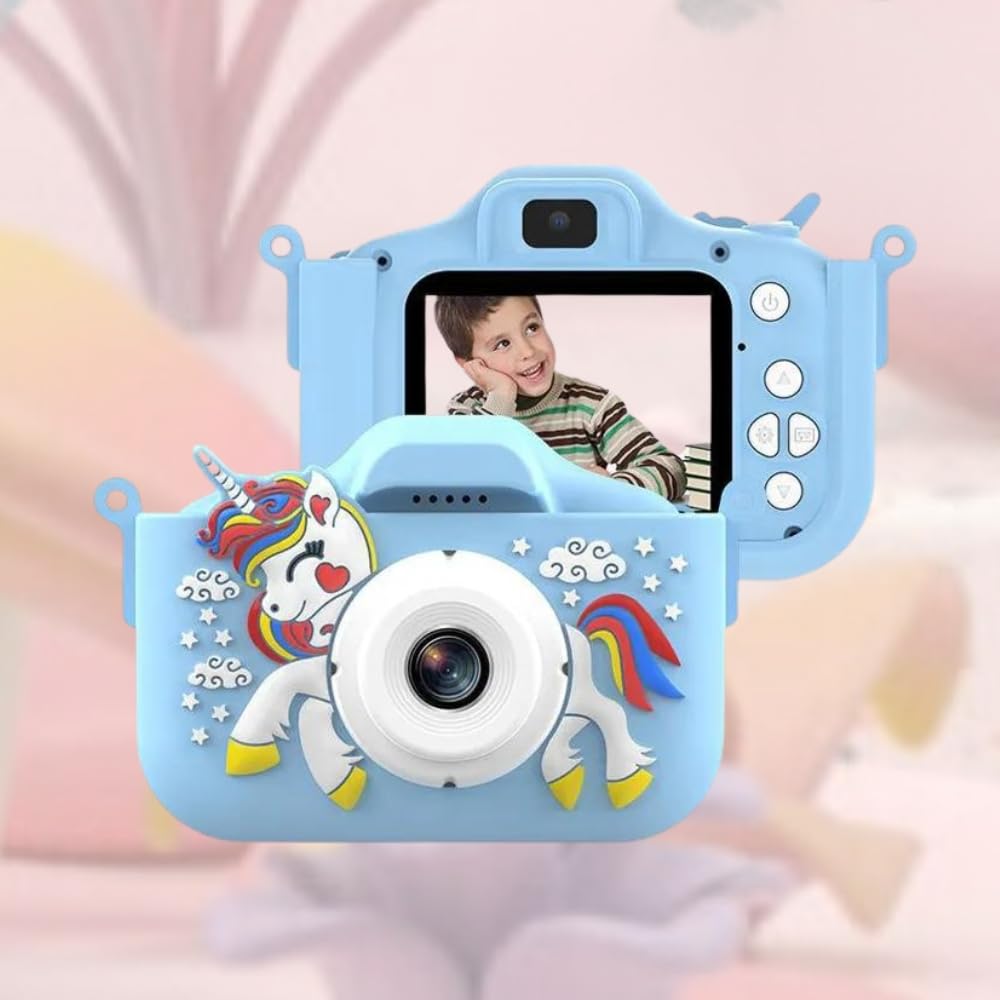 UNICAM Appareil Photo Enfant Licorne Bleu 20MP 1080P