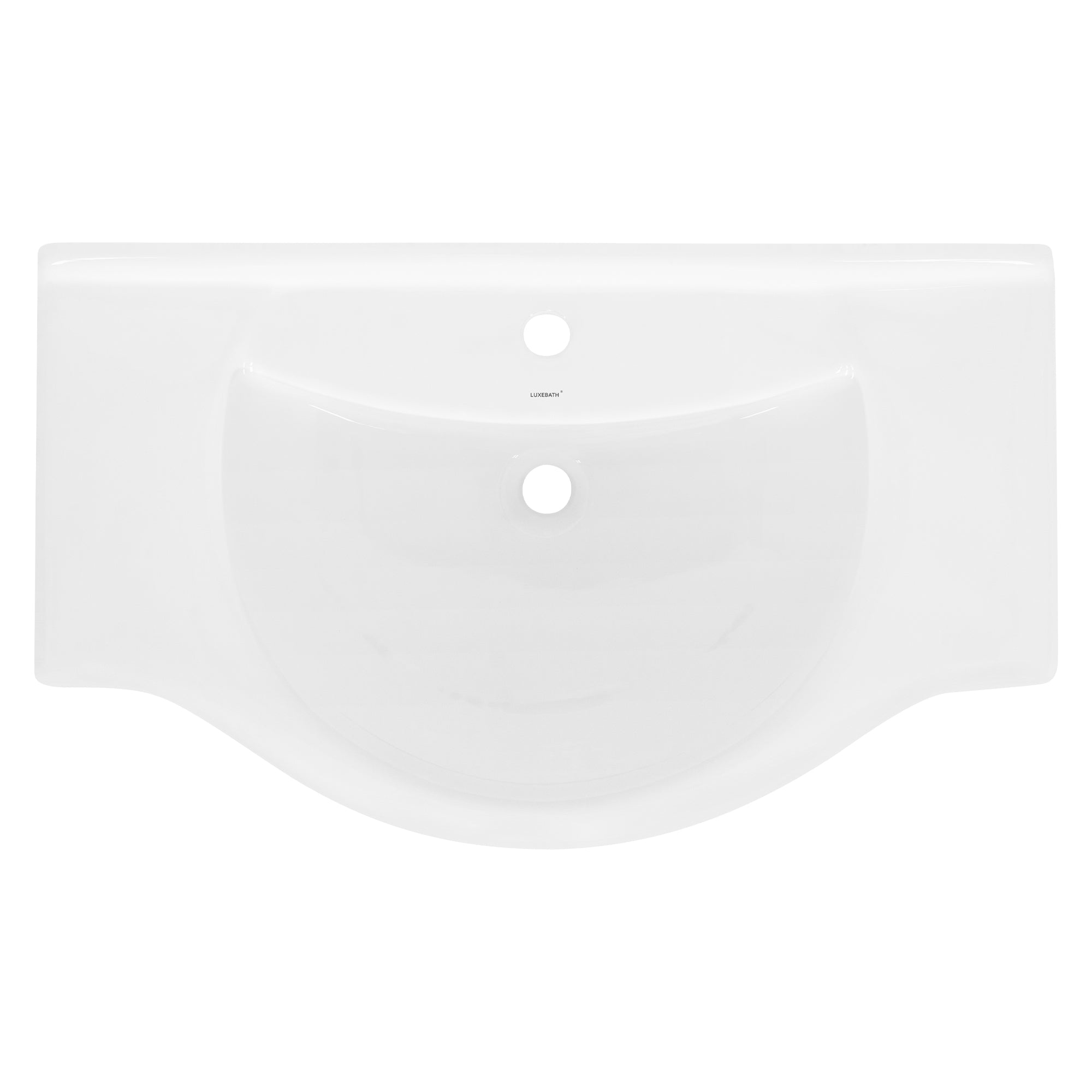 LuxeBath lavabo céramique blanc 86x51,5 cm avec bonde argent