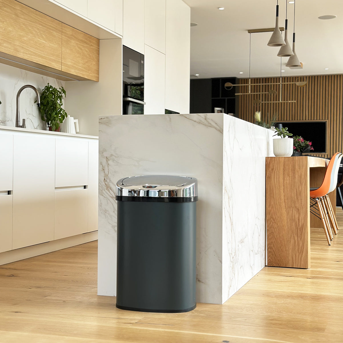 Red Deco Majestic poubelle cuisine automatique 58L gris mat inox