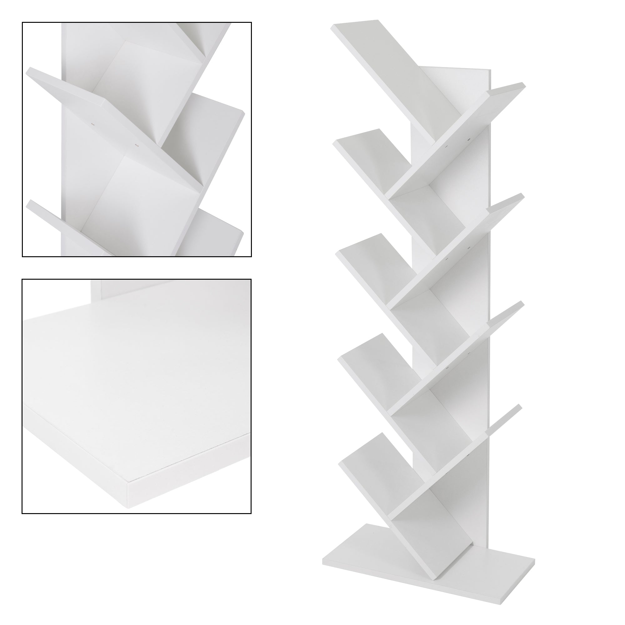 ML-Design Étagère livres blanche 50x25x140 cm 8 niveaux
