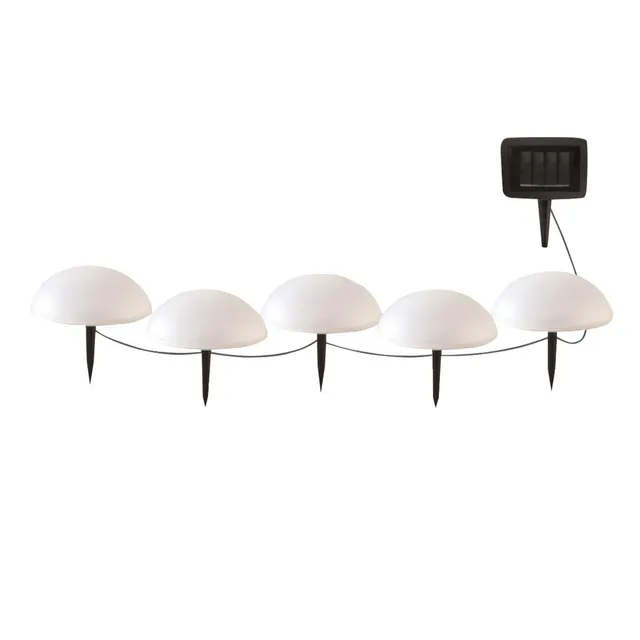 Red Deco Half Moon balise solaire lot de 5 LED demi-boule Ø15cm