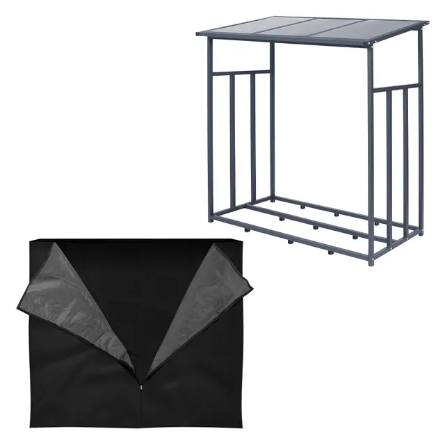 ML-Design Garten abri bûches acier anthracite avec toit 187x83x185