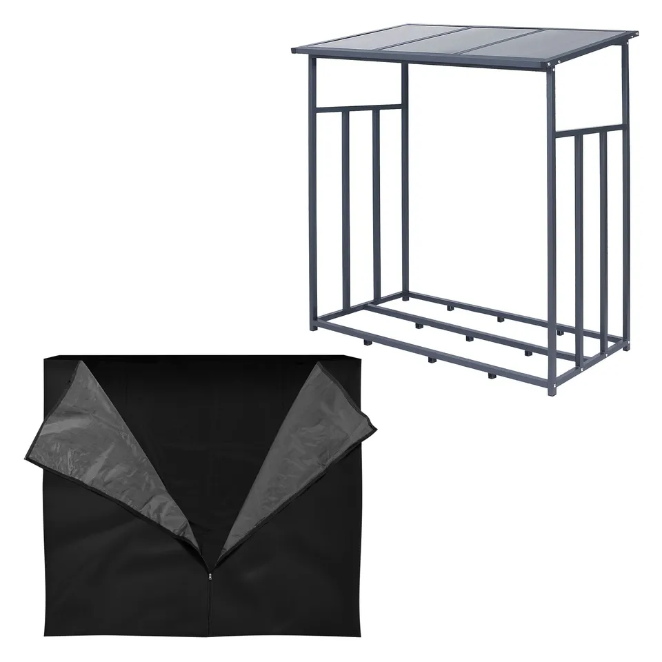 ML-Design Garten abri bûches acier anthracite avec toit 187x83x185