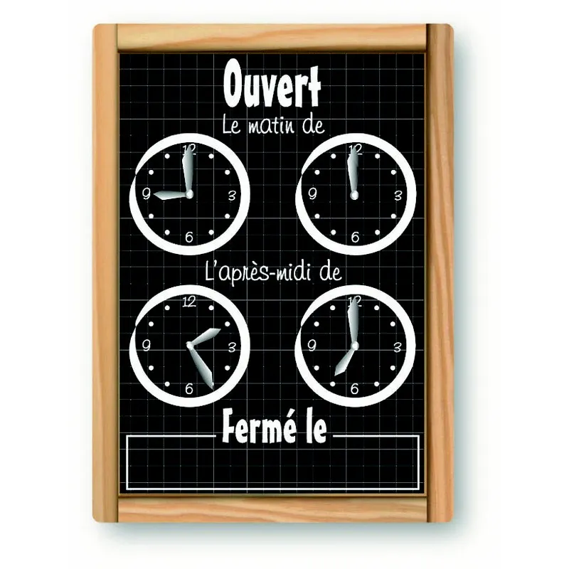 Safe Tool Panneau horaires 24x16 cm affichage bureau