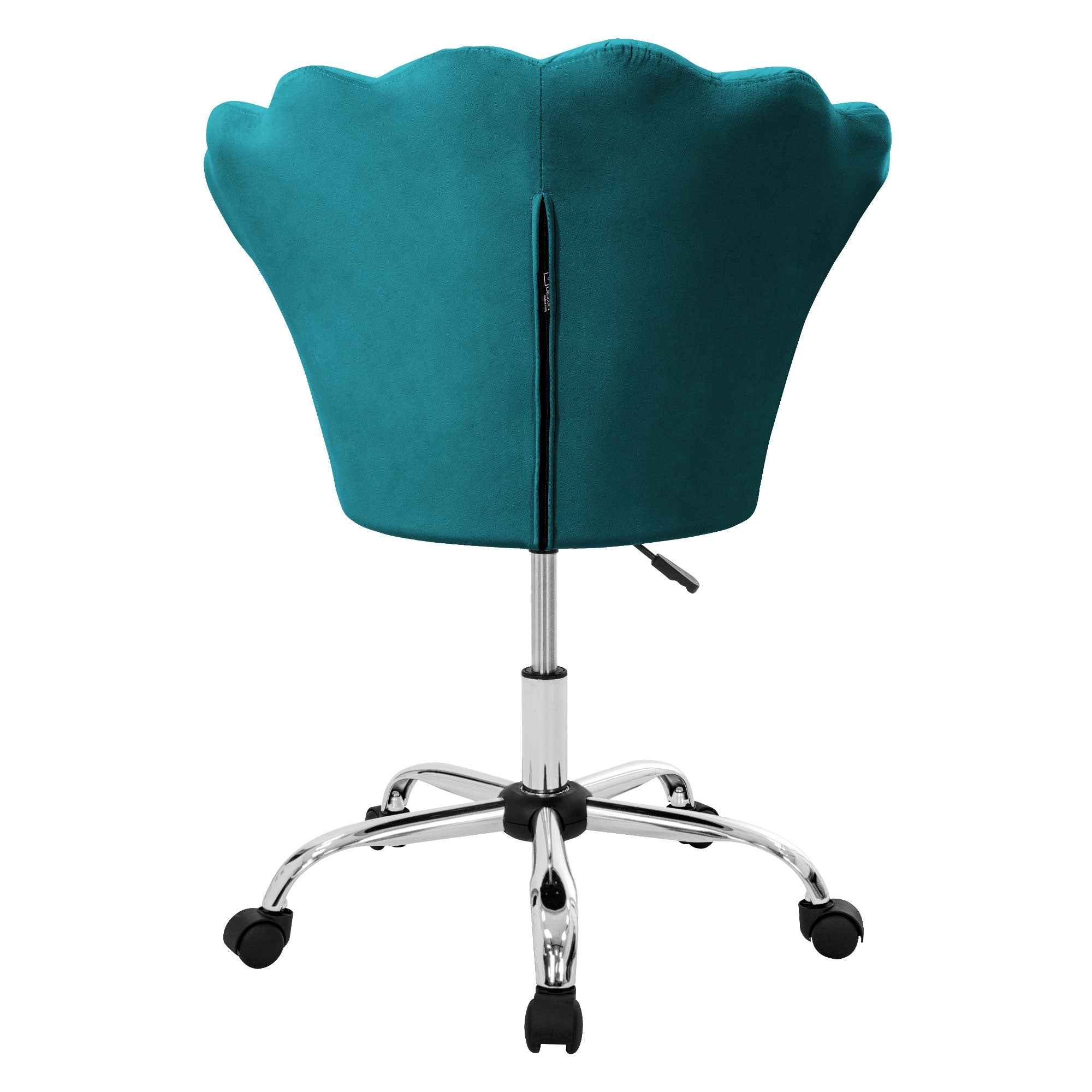 ECD Germany Möbel chaise bureau velours noire à roulettes coquillage