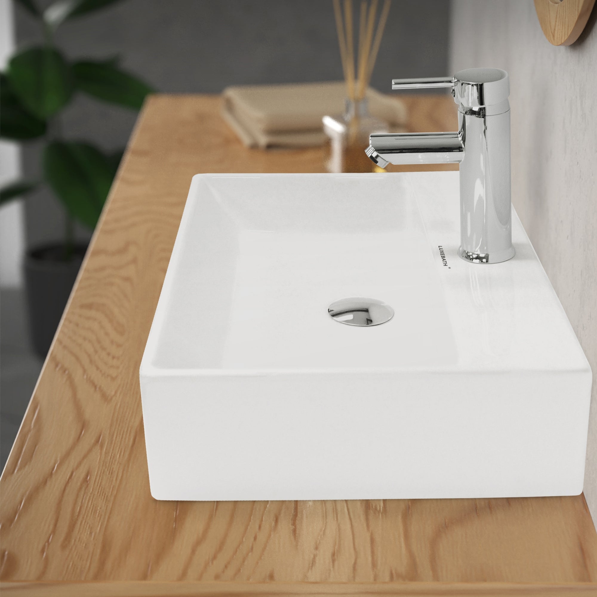 ECD Germany Sanitär bonde lavabo sans trop-plein laiton chromé