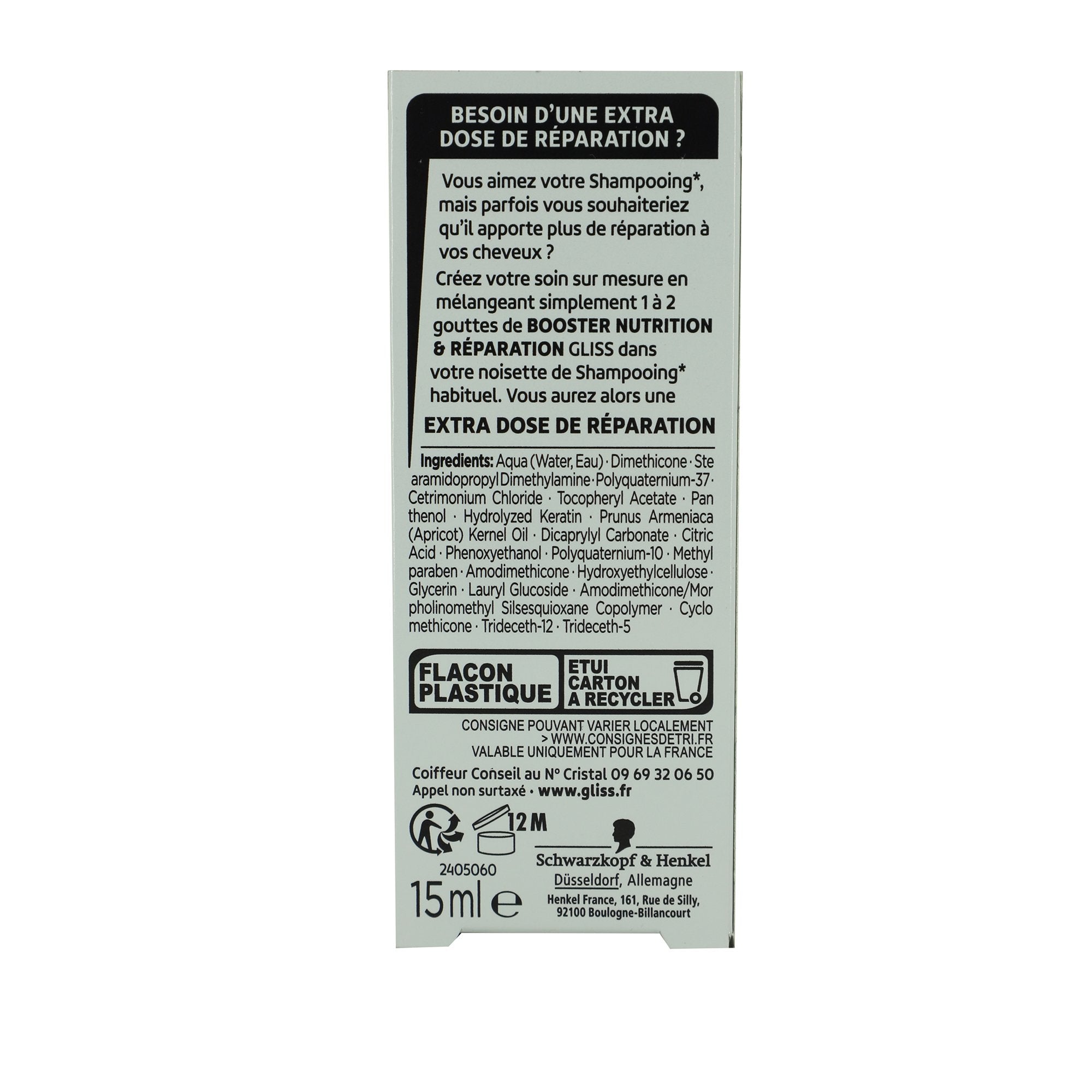 Soin booster nutrition réparation cheveux shampoing
