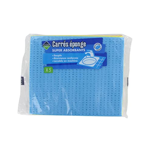 Leader Price Produits ménagers carrés éponge absorbants x5