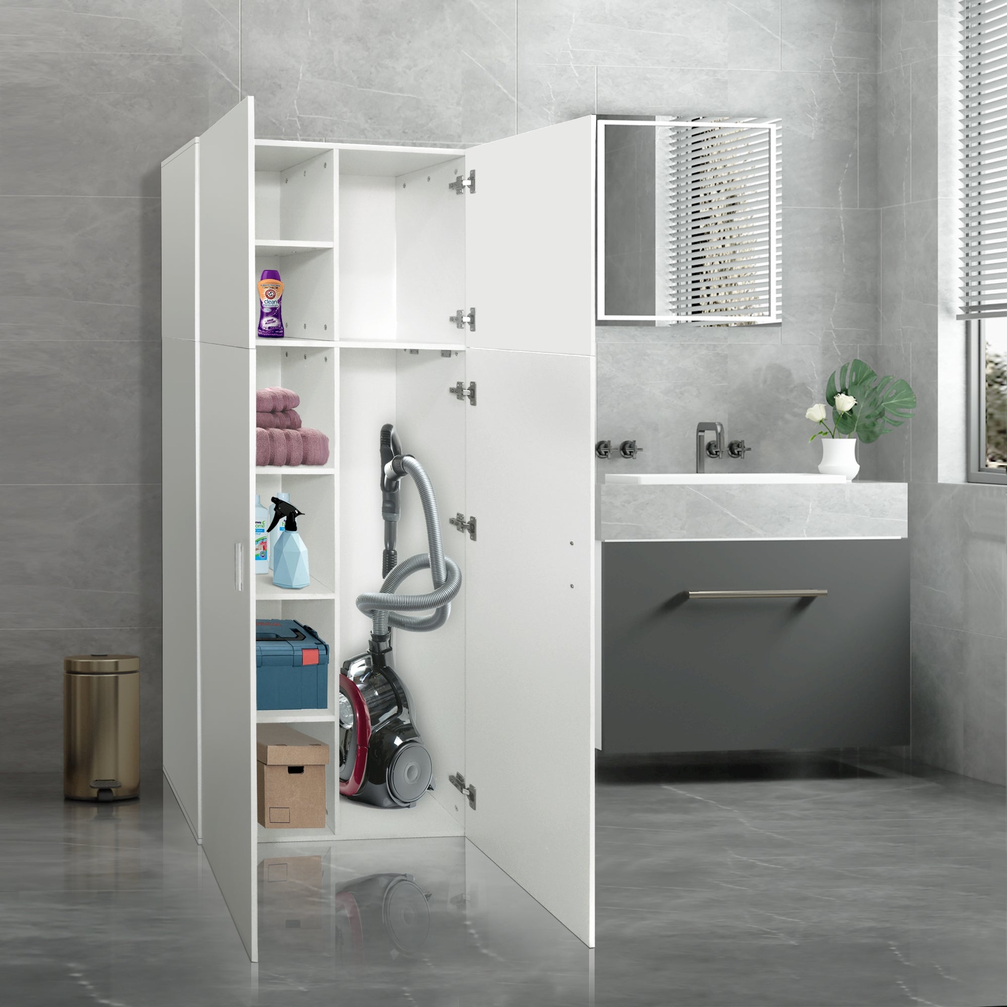 ECD Germany Möbel armoire blanche 182,4 cm 2 portes 8 casiers