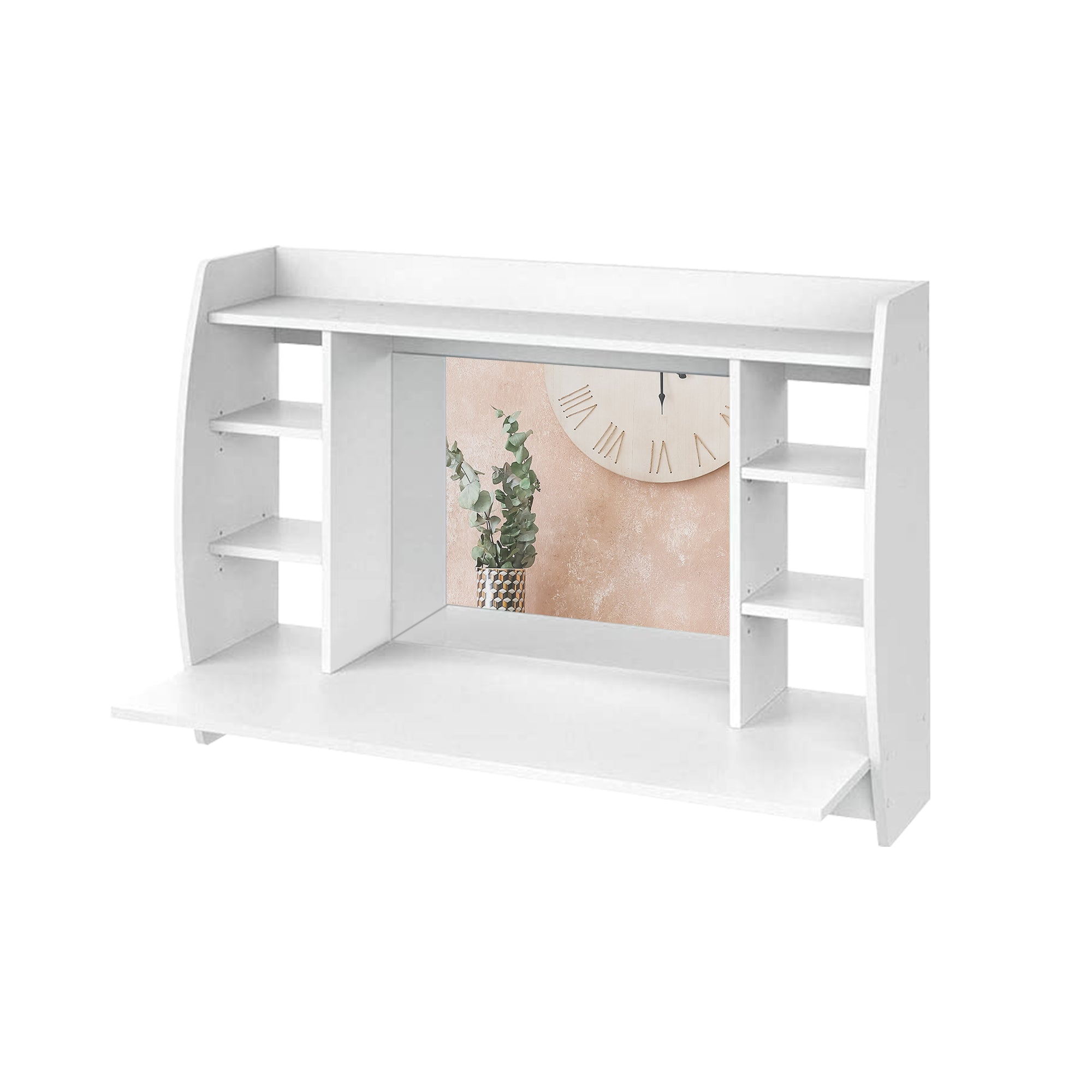ECD Germany Möbel Coiffeuse murale blanche 110 cm avec miroir