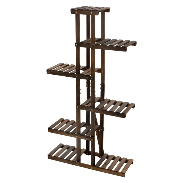 ECD Germany Garten étagère plantes bois 75cm 6 niveaux