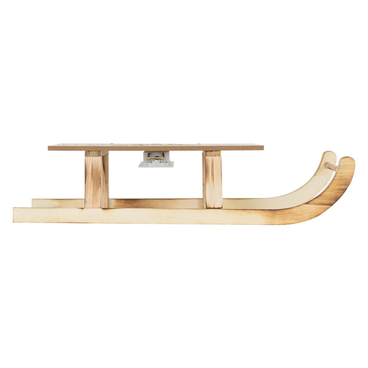 ECD Germany Haus & Wohnen Traîneau Noël LED Bois 42 cm Marron