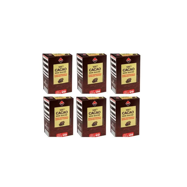 Leader Price Petit-déjeuner cacao non sucré 250g lot de 6 boîtes