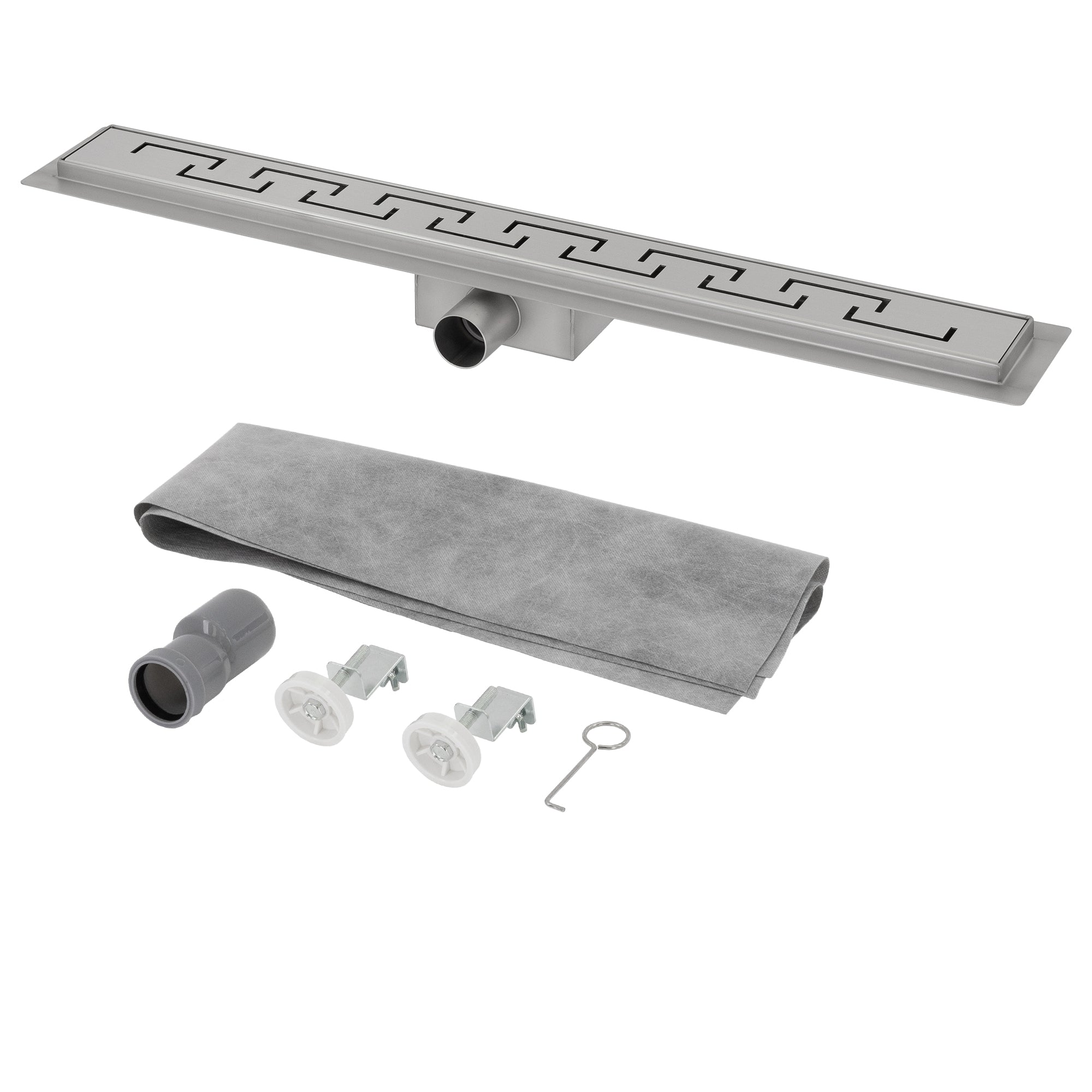ML-Design caniveau douche inox 80 cm rainuré argent