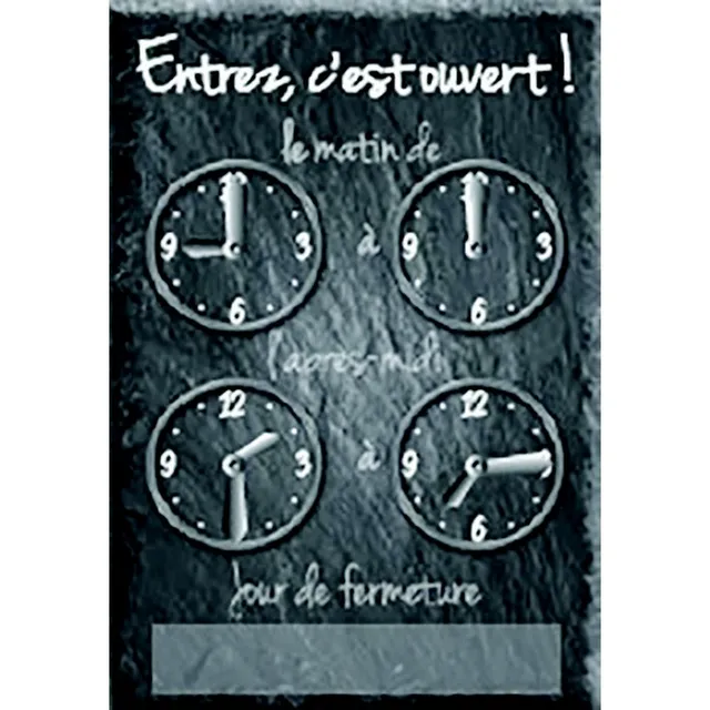Safe Tool Panneau horaires 24x16 cm affichage bureau