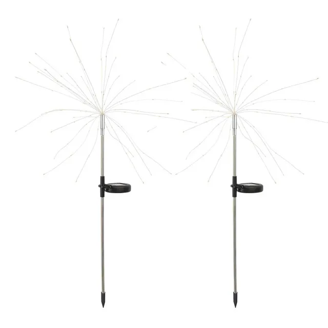 Red Deco Fireworks Spike lampe solaire lot de 2 blanc chaud 97cm