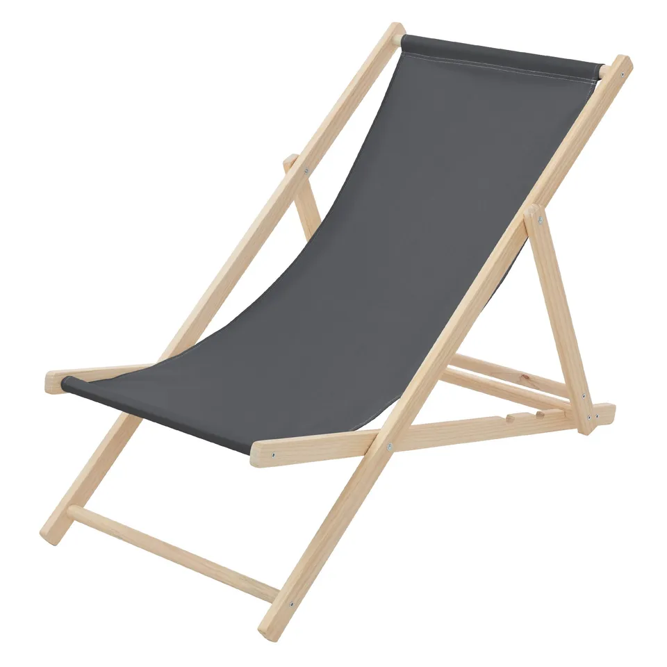 ECD Germany Sport & Freizeit transat bois anthracite pliable