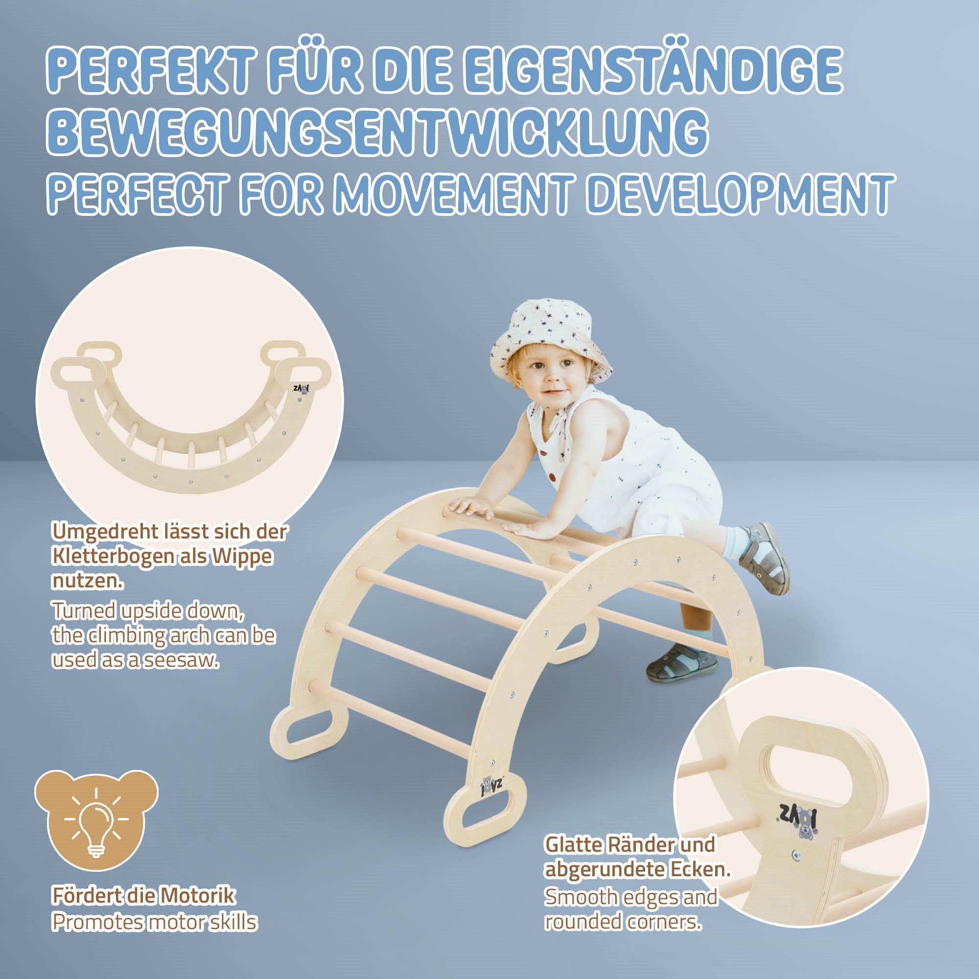 ECD Germany Kinder arche d'escalade bois 89x52x45,5 cm