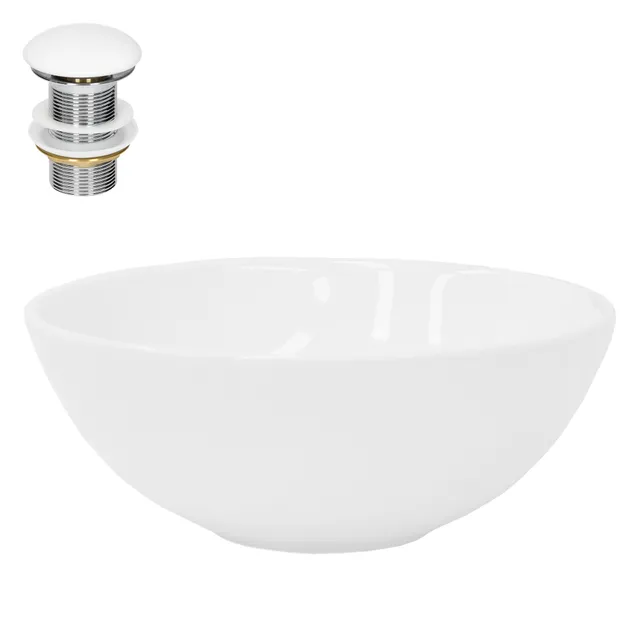ECD Germany Sanitär Vasque à poser céramique blanche 28 cm bonde
