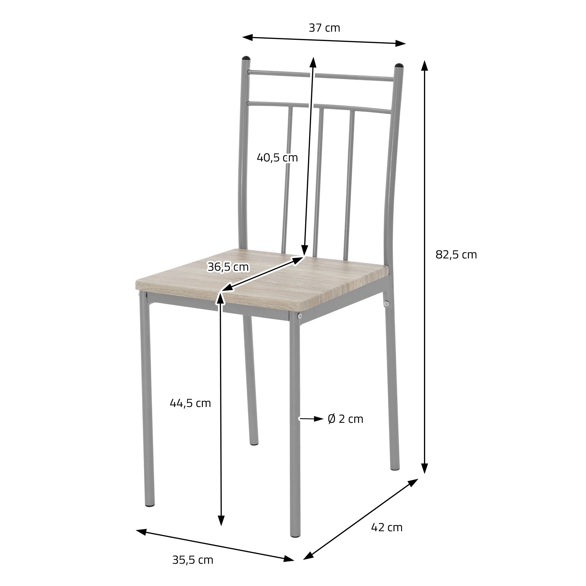 ECD Germany ML-Design ensemble repas 5 pièces chêne clair