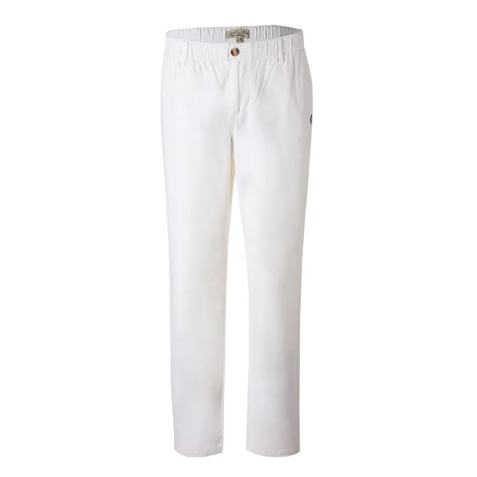 Pantalon blanc homme avec broderie taille 42 coton été