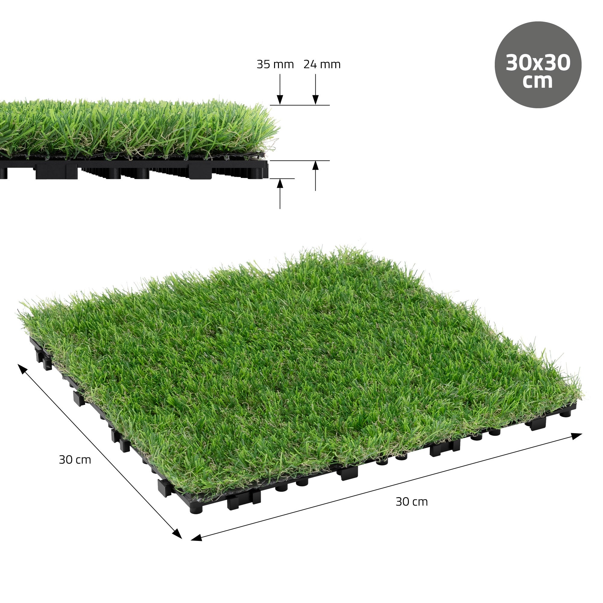 ECD Germany Garten dalles gazon 30x30 5m² clipsables