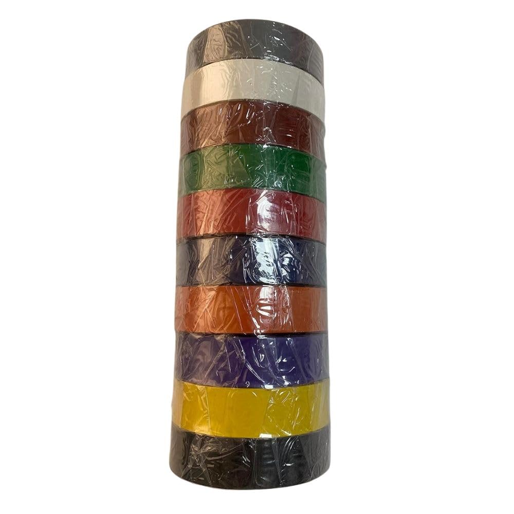 Shop-Story CT610427 lot 10 rubans PVC électricien 15mm x 10m