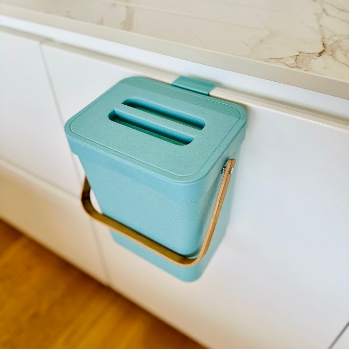 Red Deco Boden poubelle table plastique recyclé bleu 5 L