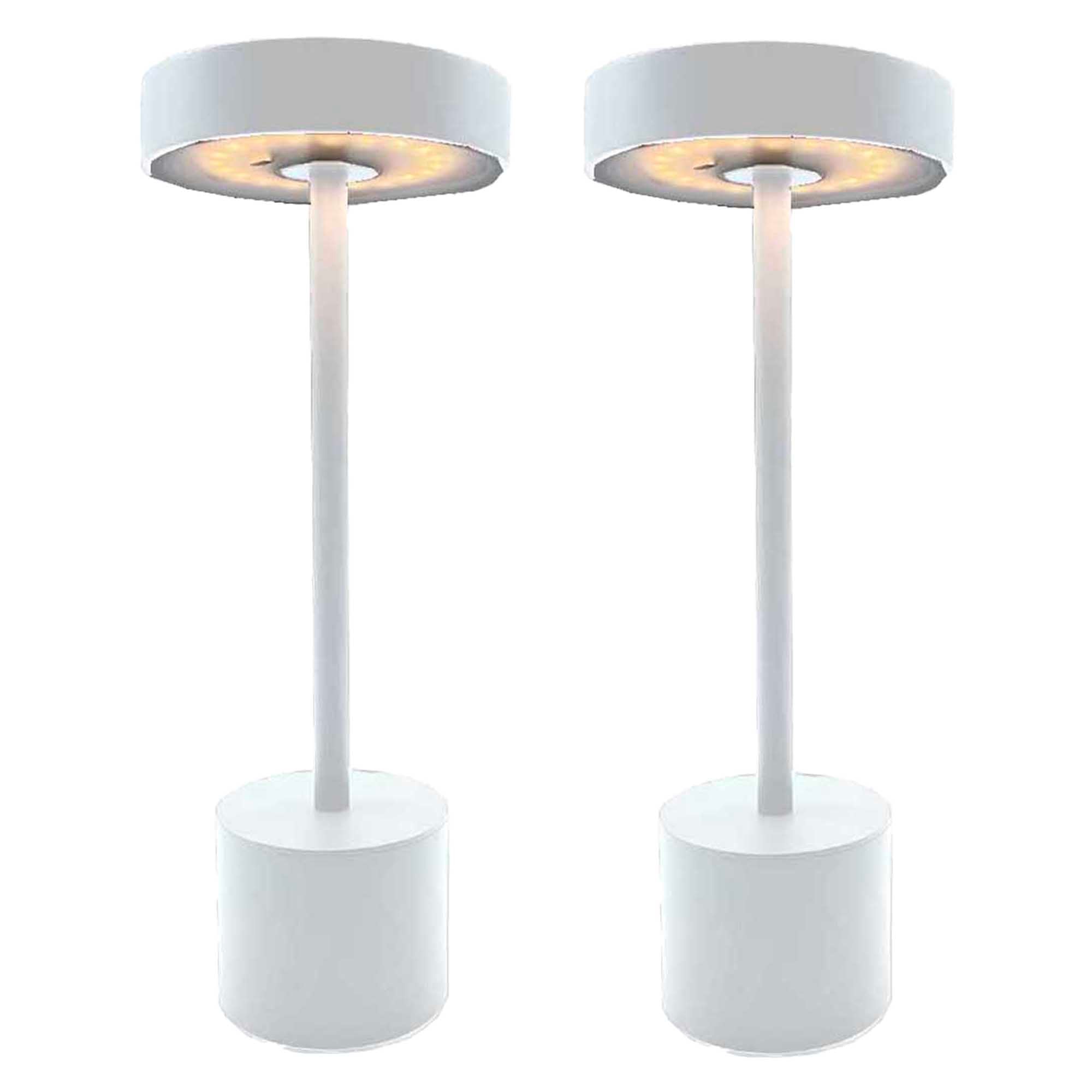 Red Deco Roby White lot 2 lampes sans fil blanc mat H30 cm
